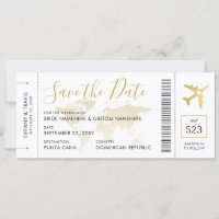 Carte d'embarquement de mariage de destination Enr