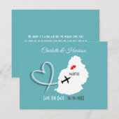 Carte d'embarquement de mariage Destination Mauric (Devant / Derrière)