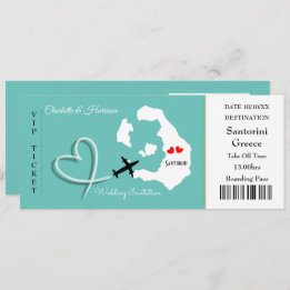 Carte d'embarquement de mariage Destination Santor