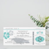 Carte d'embarquement de mariage Hibiscus Jamaica (Debout devant)