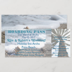 Carte d'embarquement de mariage - Message dans une