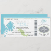 Carte d'embarquement de mariage pour le Mexique (Devant / Derrière)