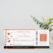 Carte d'embarquement de mariage sur le thème de l' (Debout devant)