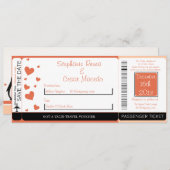 Carte d'embarquement de mariage sur le thème de l' (Devant / Derrière)