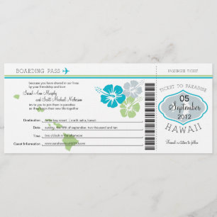 Carte d'embarquement de mariage vers Hawaï
