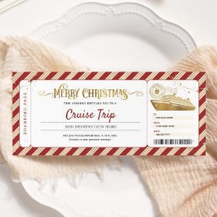Carte d'embarquement de Noël pour croisière cadeau