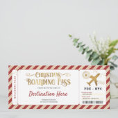 Carte d'embarquement de Noël surprise Cadeau  (Debout devant)