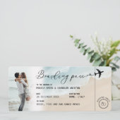 Carte d'embarquement de plage Code QR de mariage d (Debout devant)