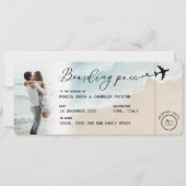 Carte d'embarquement de plage Code QR de mariage d (Devant)