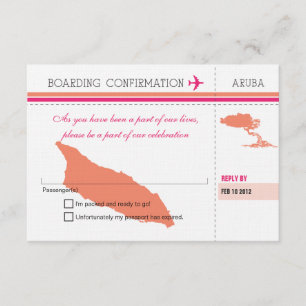 Carte d'embarquement de RSVP VERS Aruba