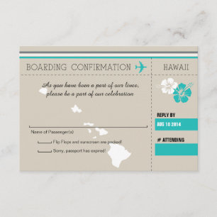 Carte d'embarquement de RSVP VERS HAWAÏ