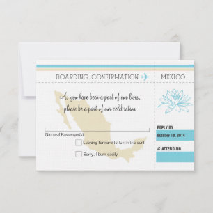 Carte d'embarquement de RSVP VERS le MEXIQUE