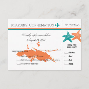 Carte d'embarquement de RSVP VERS St Thomas