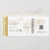 Carte d'embarquement Destination mariage Code QR R (Devant / Derrière)