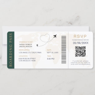 Carte d'embarquement Destination Mariage Code QR R