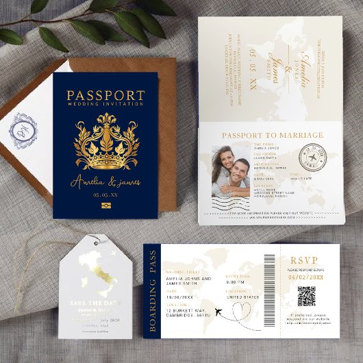 Carte d'embarquement Destination mariage Code QR R