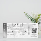 Carte d'embarquement Destination Mariage QR code g (Debout devant)