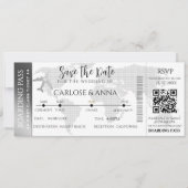 Carte d'embarquement Destination Mariage QR code g (Devant)