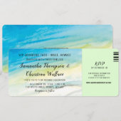 Carte d'embarquement Destination Plage Mariage (Devant / Derrière)