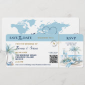 Carte d'embarquement Destination Tropicale Code QR (Devant / Derrière)