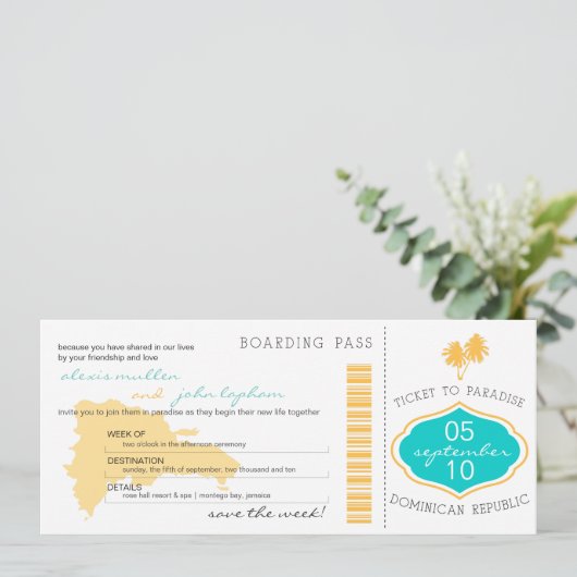 Carte d'embarquement Enregistrer la date en Républ (Debout devant)