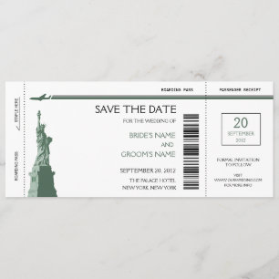 Carte d'embarquement Enregistrer la date Invitatio
