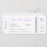 Carte d'embarquement Enregistrer la date Invitatio