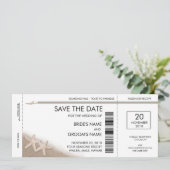 Carte d'embarquement Enregistrer la date Invitatio (Debout devant)