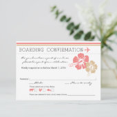 Carte d'embarquement Fleurs d'Hibiscus RSVP (Debout devant)