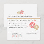 Carte d'embarquement Fleurs d'Hibiscus RSVP (Devant / Derrière)