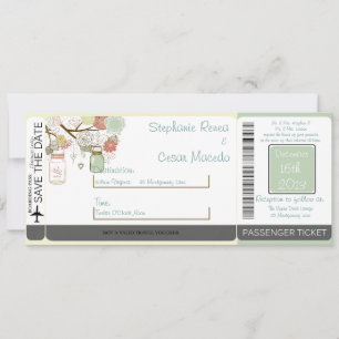 Carte d'embarquement florale de printemps pour inv