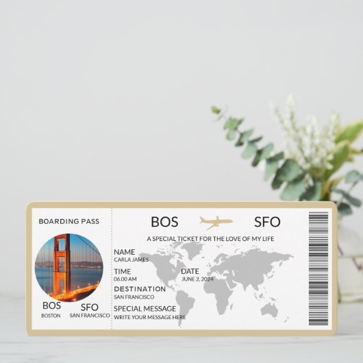 Carte d'embarquement Gratte Surprise Révélation Va (Debout devant)