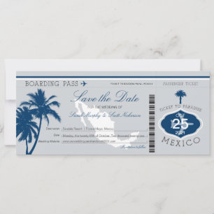 Carte d'embarquement Grey and Blue Mexico Enregist