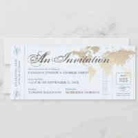 Carte d'embarquement Invita bleu vintage tan Desti