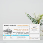 carte d'embarquement invite de mariage avec RSVP (Debout devant)