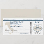 Carte d'embarquement Italie Enregistrer la date (Devant / Derrière)