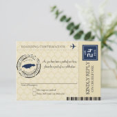 Carte d'embarquement Jamaïque Bleu foncé et Brun R (Debout devant)