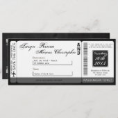 Carte d'embarquement Linen Faire-part de mariage C (Devant / Derrière)