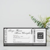 Carte d'embarquement Linen Faire-part de mariage C (Debout devant)