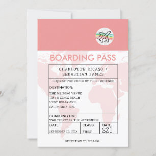 Carte d'embarquement mariage
