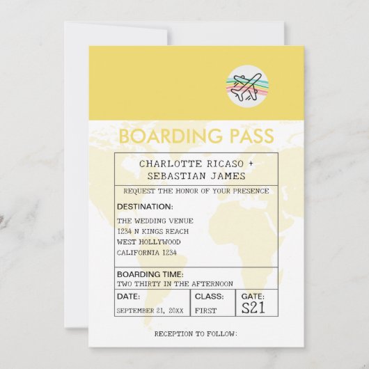 Carte d'embarquement mariage (Devant)