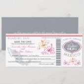 Carte d'embarquement mariage au Mexique (Devant / Derrière)