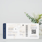 Carte d'embarquement Mariage de Destination QR cod (Debout devant)