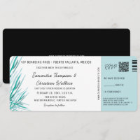 Carte d'embarquement Mariage de rêve Palmiers trop