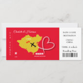 Carte d'embarquement Mariage Destination Chine (Devant)