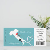 Carte d'embarquement Mariage Destination Italie (Debout devant)