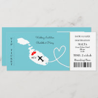 Carte d'embarquement Mariage Destination Malte
