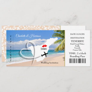 Carte d'embarquement Mariage Destination Tenerife