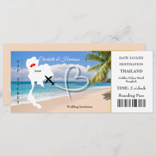 Carte d'embarquement Mariage Destination Thaïlande