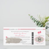 Carte d'embarquement Mariage Porto Rico Palm Tree (Debout devant)